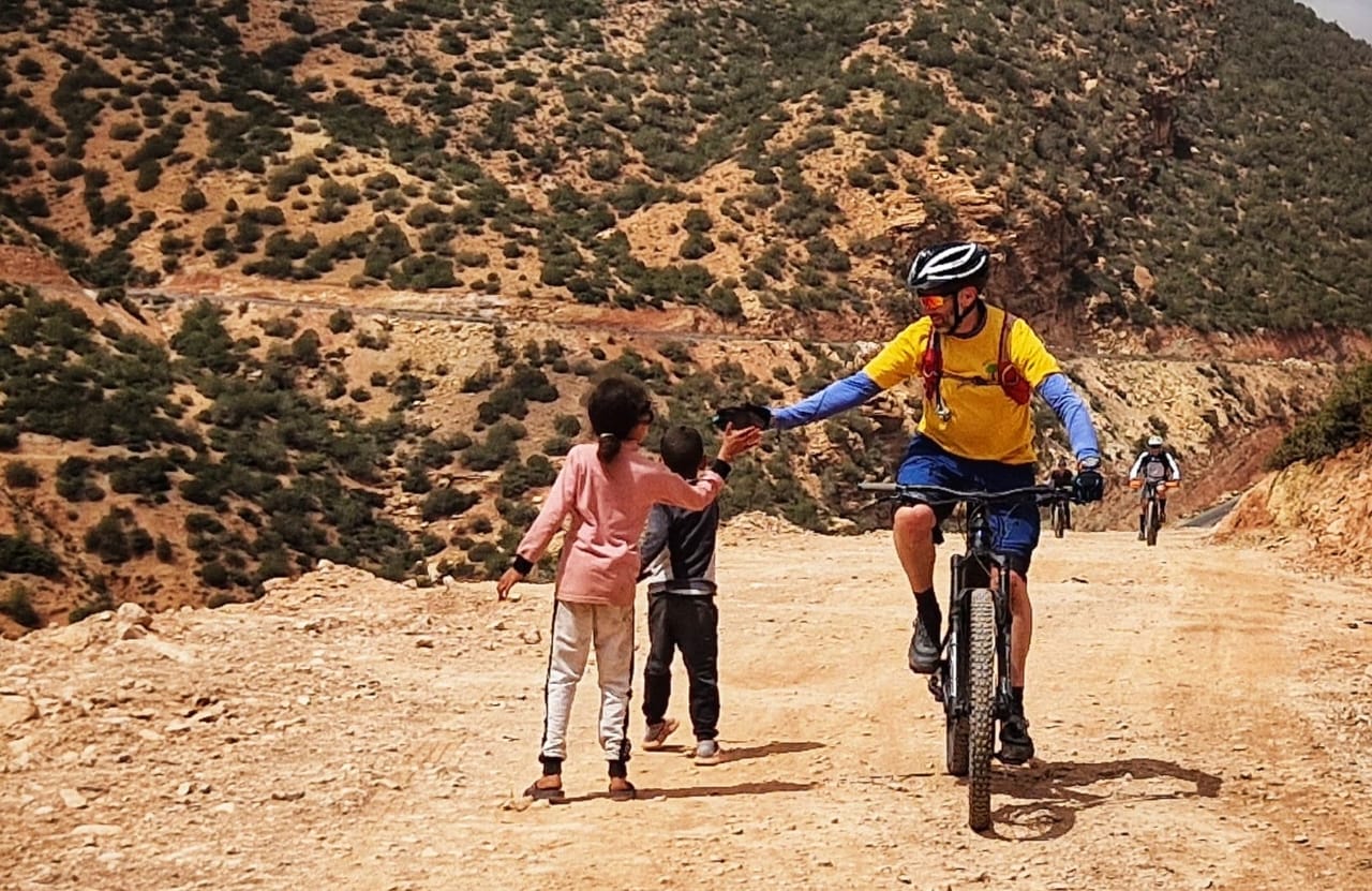 Mountain biking with local community