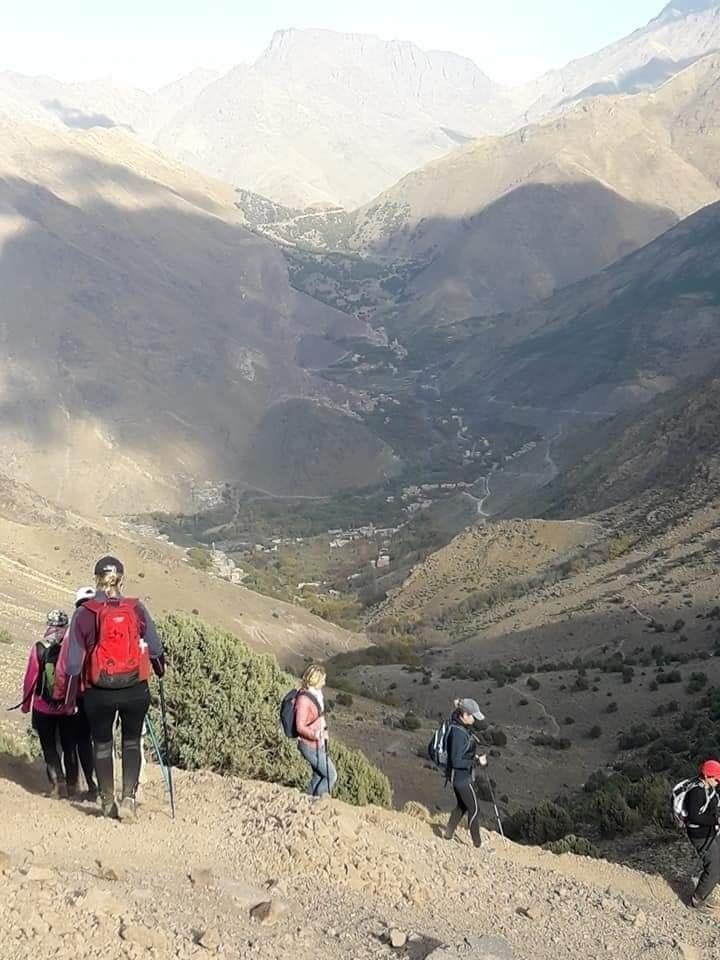 Valley descent hiking expedition