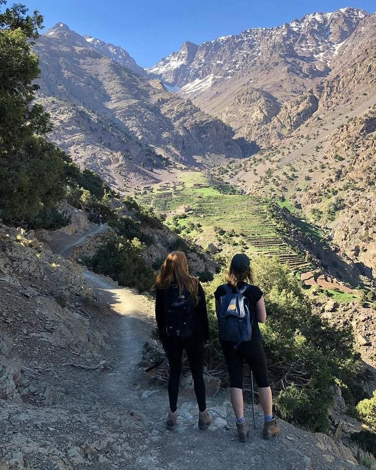 Terraced valley hiking